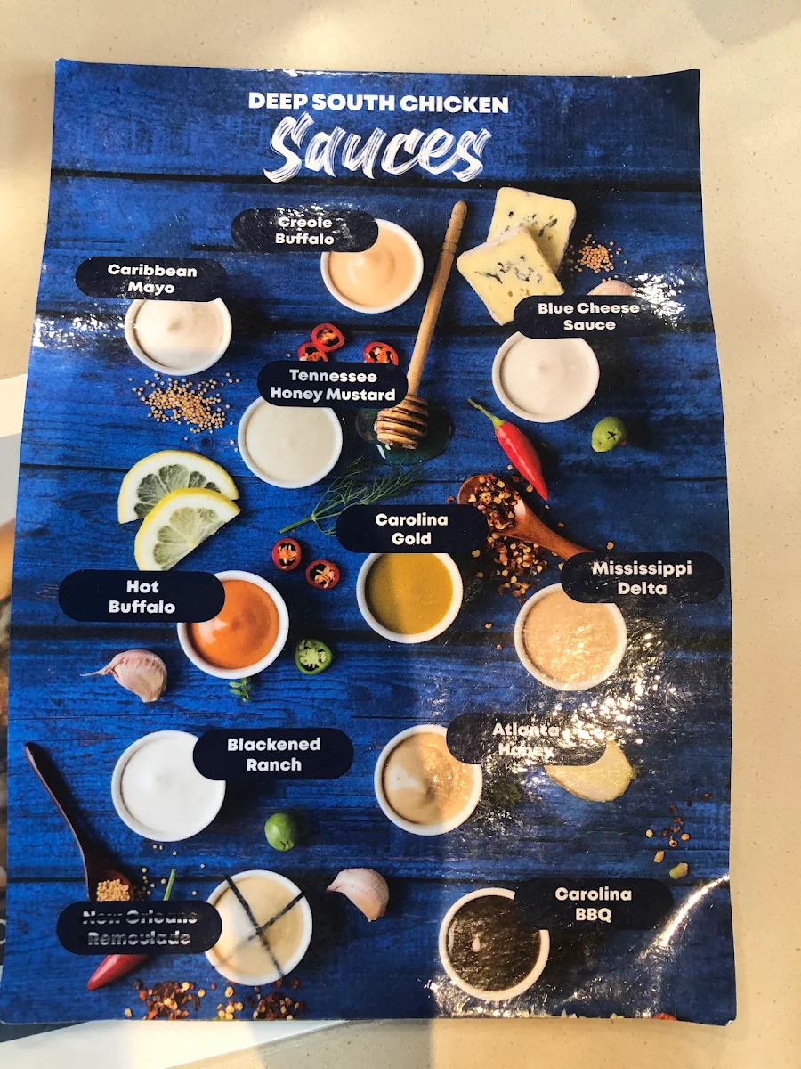 Menu, Deep South Chicken Logan Central