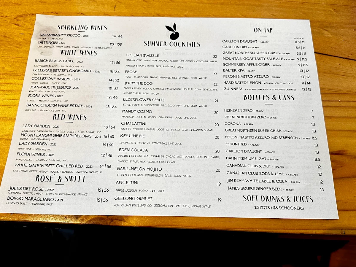 Menu, Centra