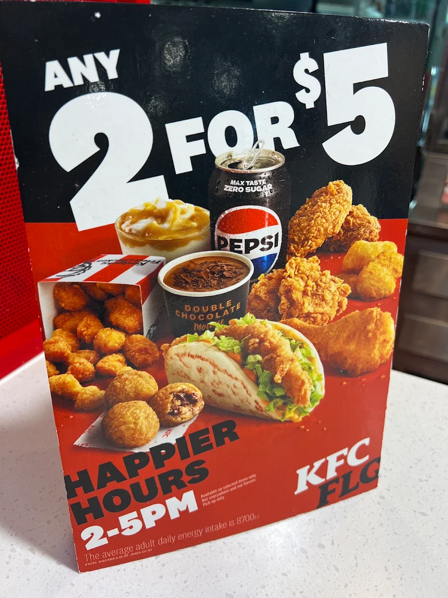 Menu, KFC The Entrance