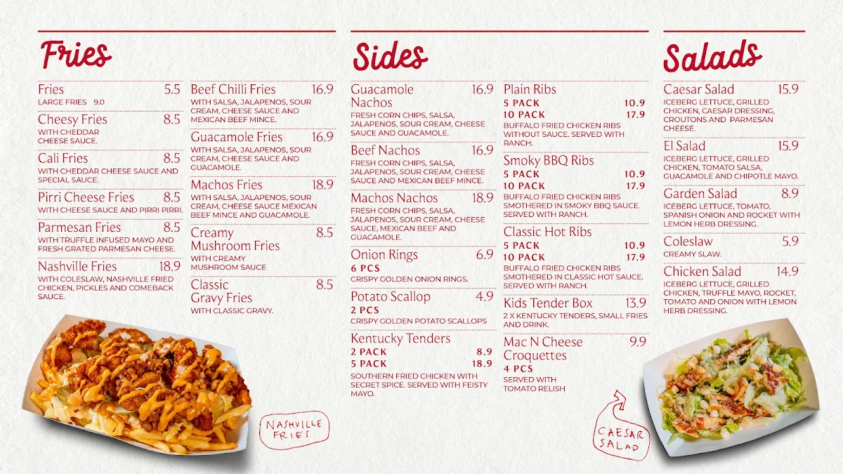 Menu, Classic Burger Brighton