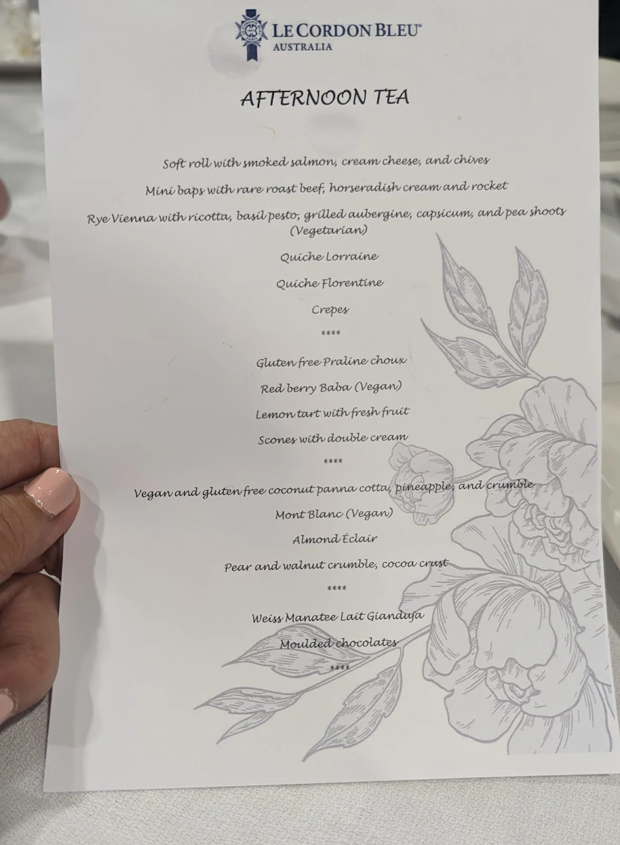 Menu, The Ambassador Training Restaurant