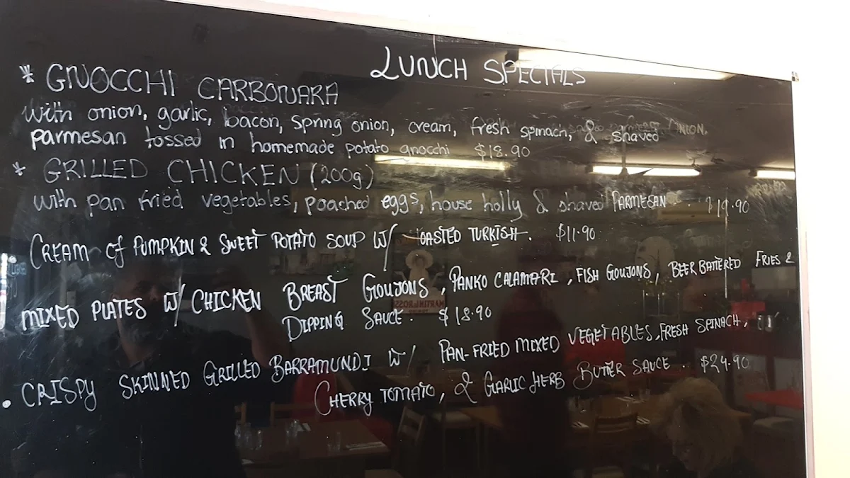 Menu, Tutto Caffe Espresso Bar