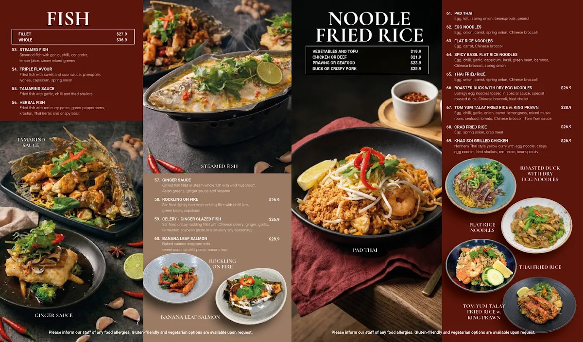 Menu, Siriphen Thai Restaurant (Mentone)