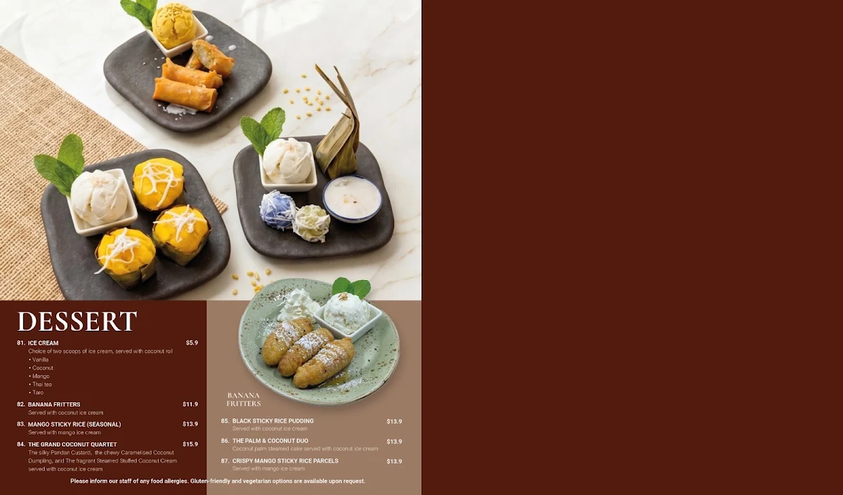 Menu, Siriphen Thai Restaurant (Mentone)