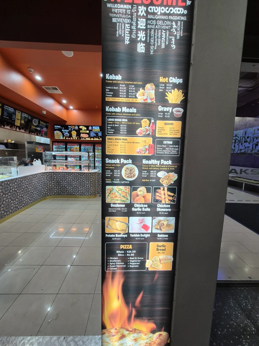 Menu, SF Kebabs & Pizza
