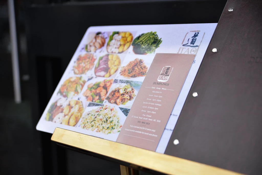 Menu, Tao Dumplings South Yarra