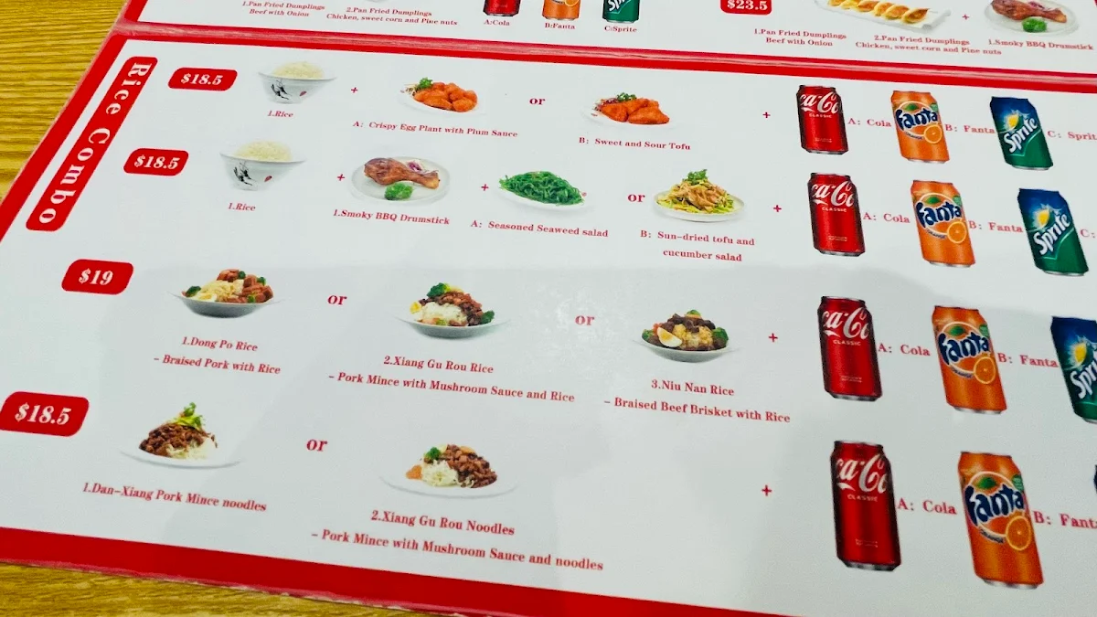 Menu, Oriental Dumpling King