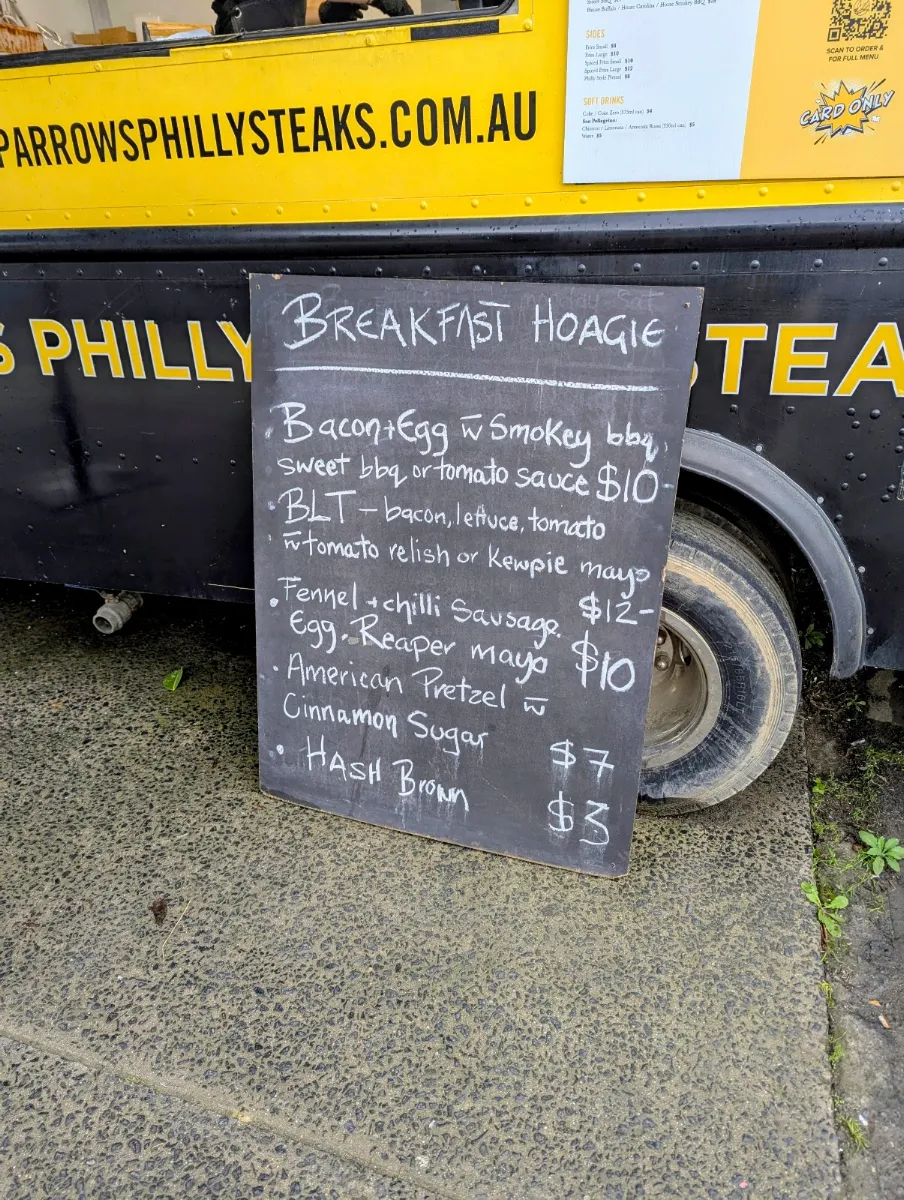 Menu, Sparrows Philly Cheesesteaks