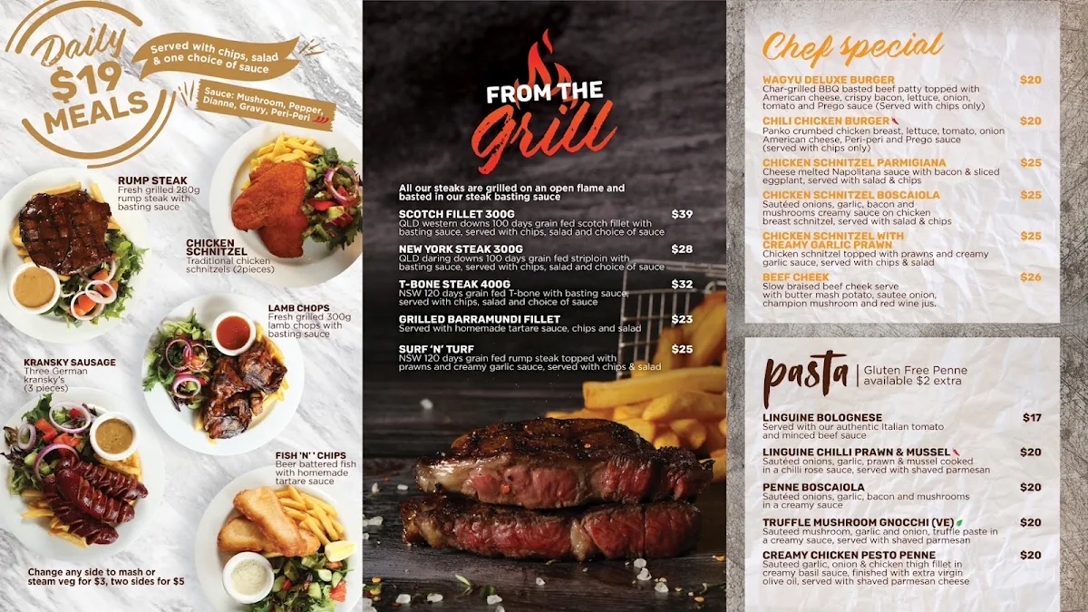 Menu, The Enfield Hotel