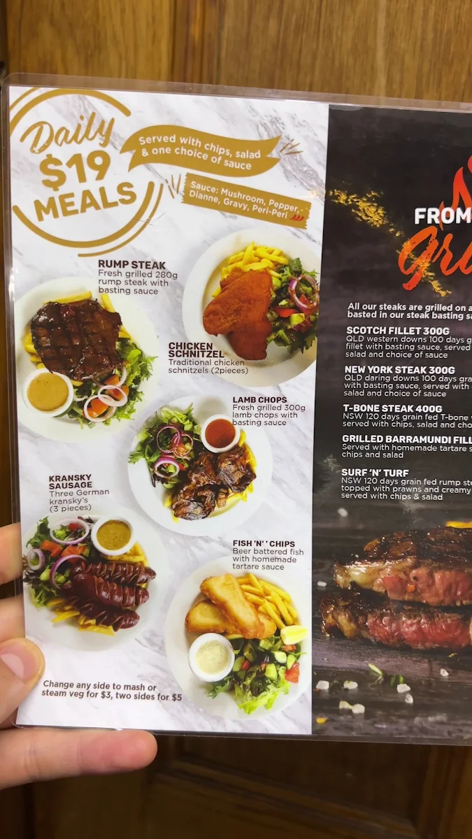 Menu, The Enfield Hotel