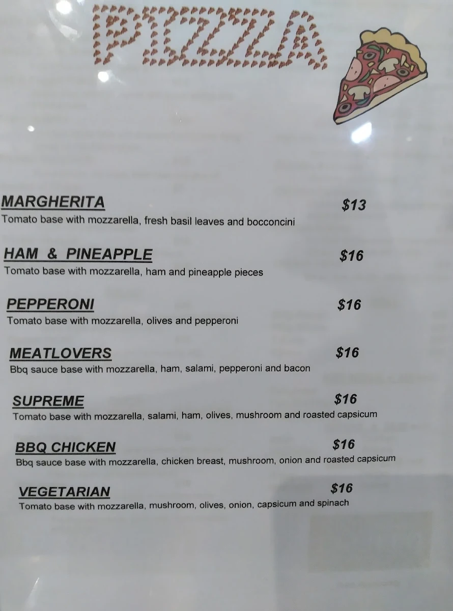 Menu, The Enfield Hotel