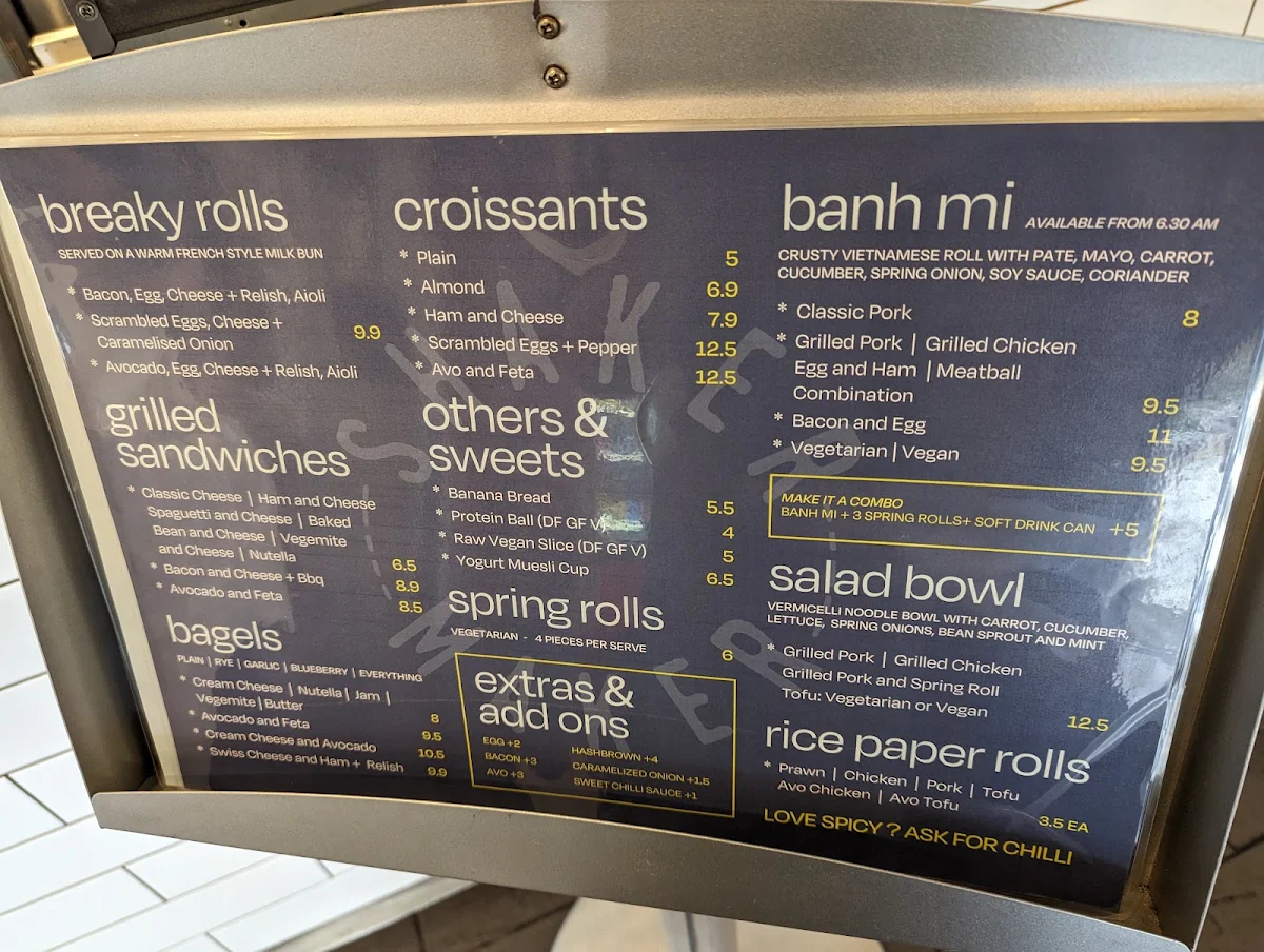 Menu, Shakermaker Coffee Drive Thru
