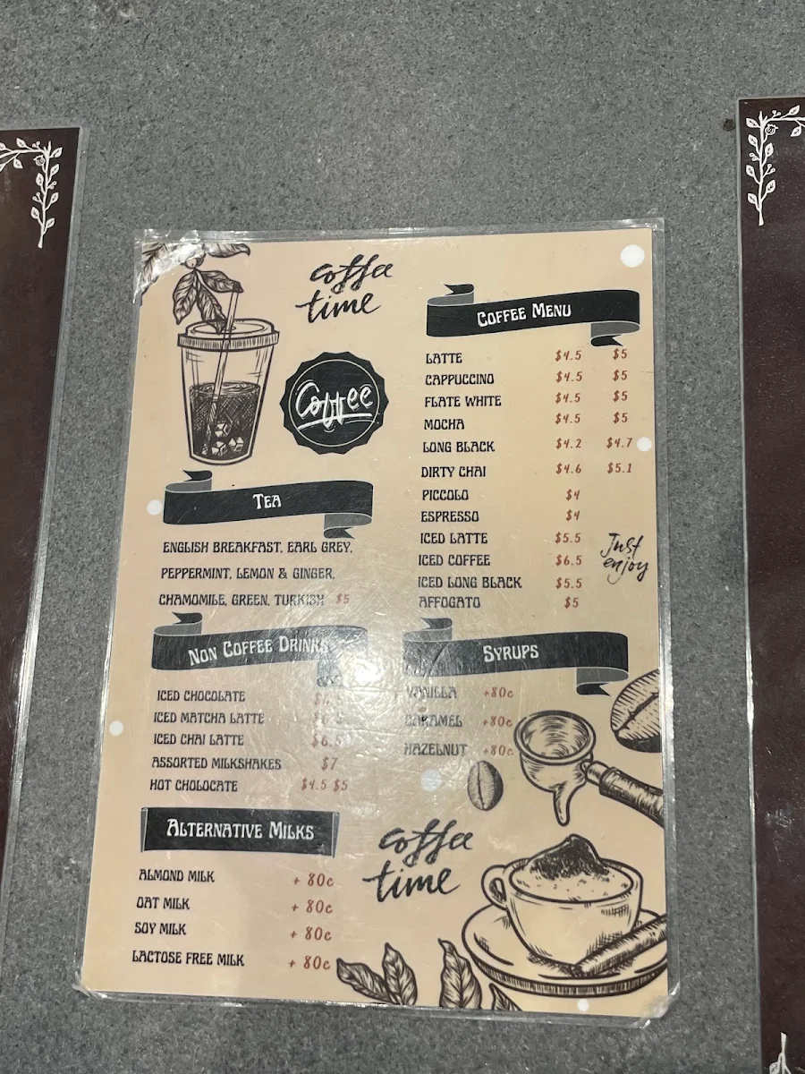 Menu, The Rose Garden