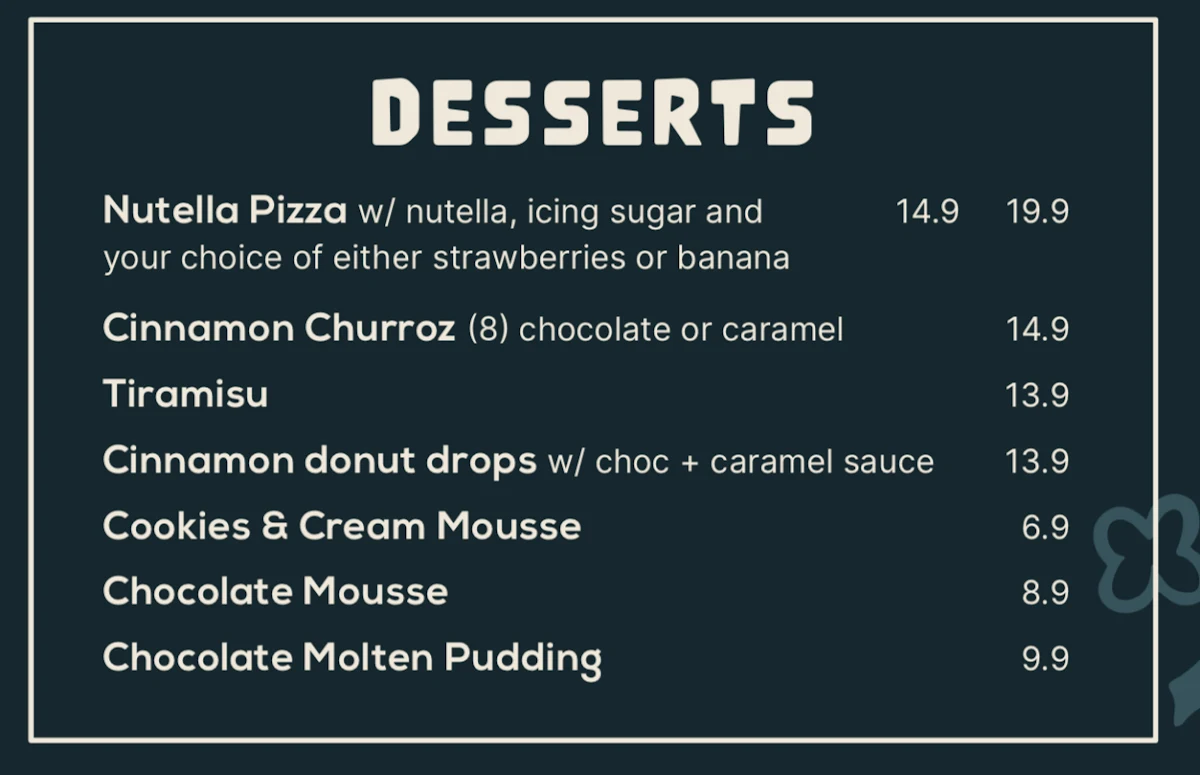 Menu, Smokin Joe's Pizza & Grill- Thornbury