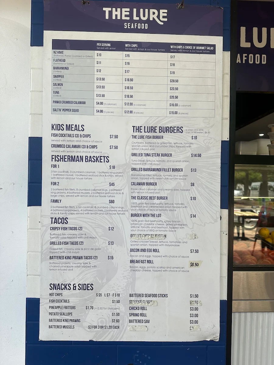 Menu, The Lure Seafood