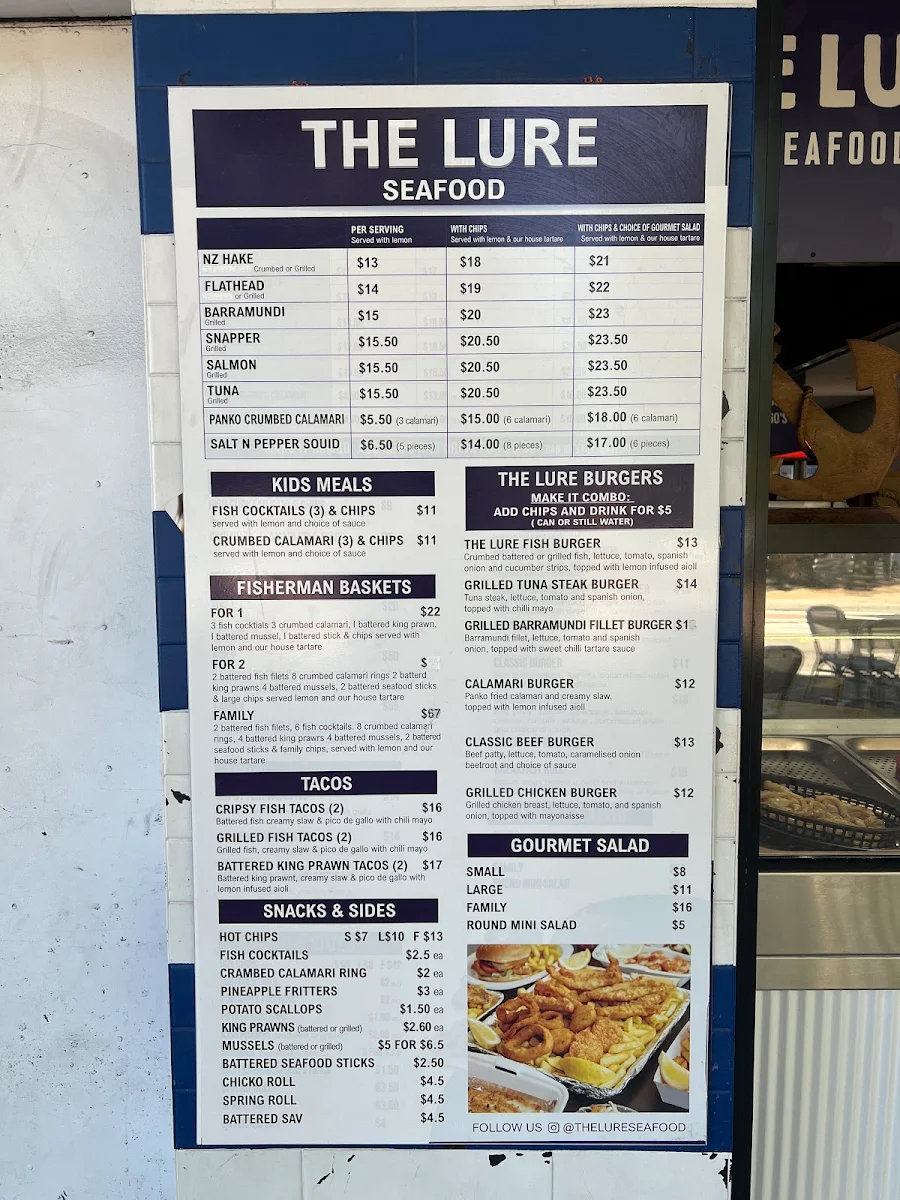 Menu, The Lure Seafood