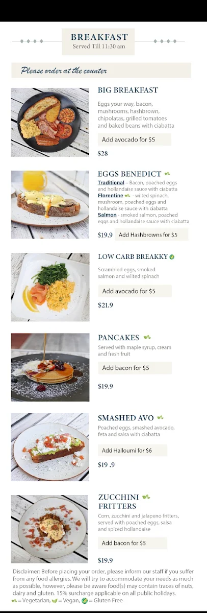 Menu, Hangout on Hay