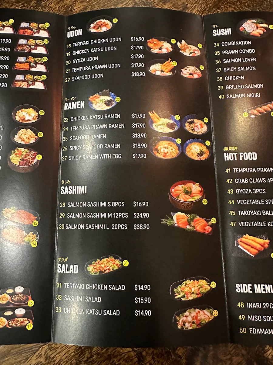 Menu, Sushi Go