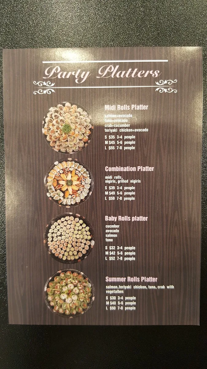 Menu, Sushi Go
