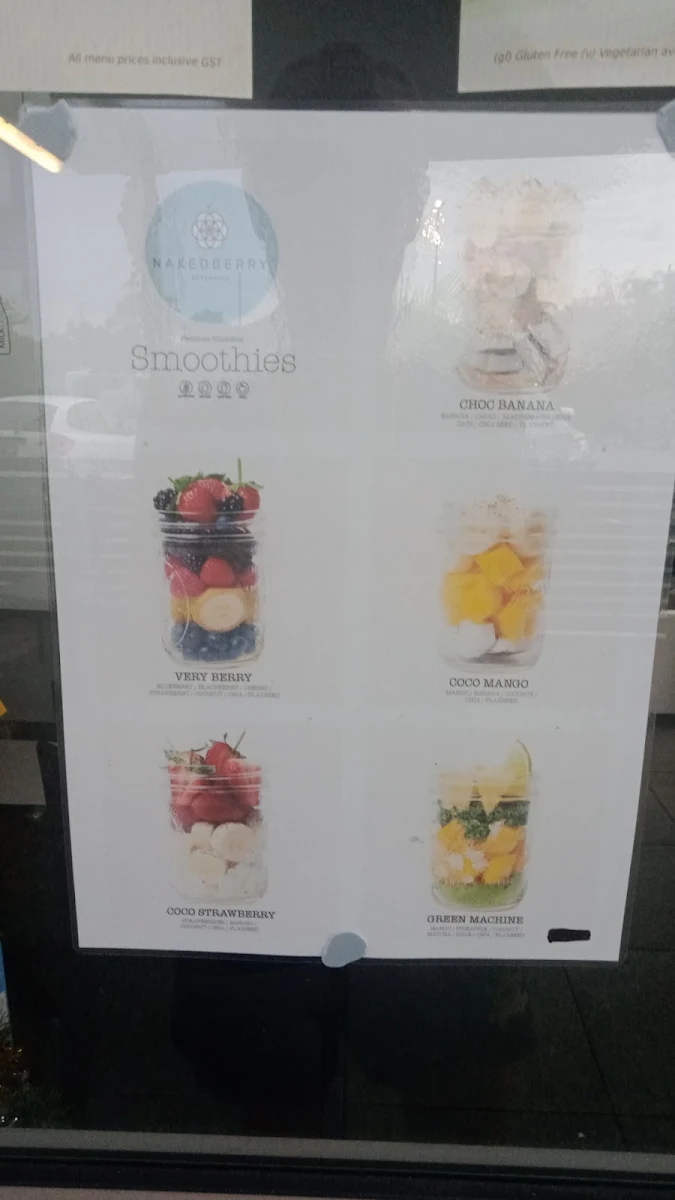 Menu, Over There Cafe