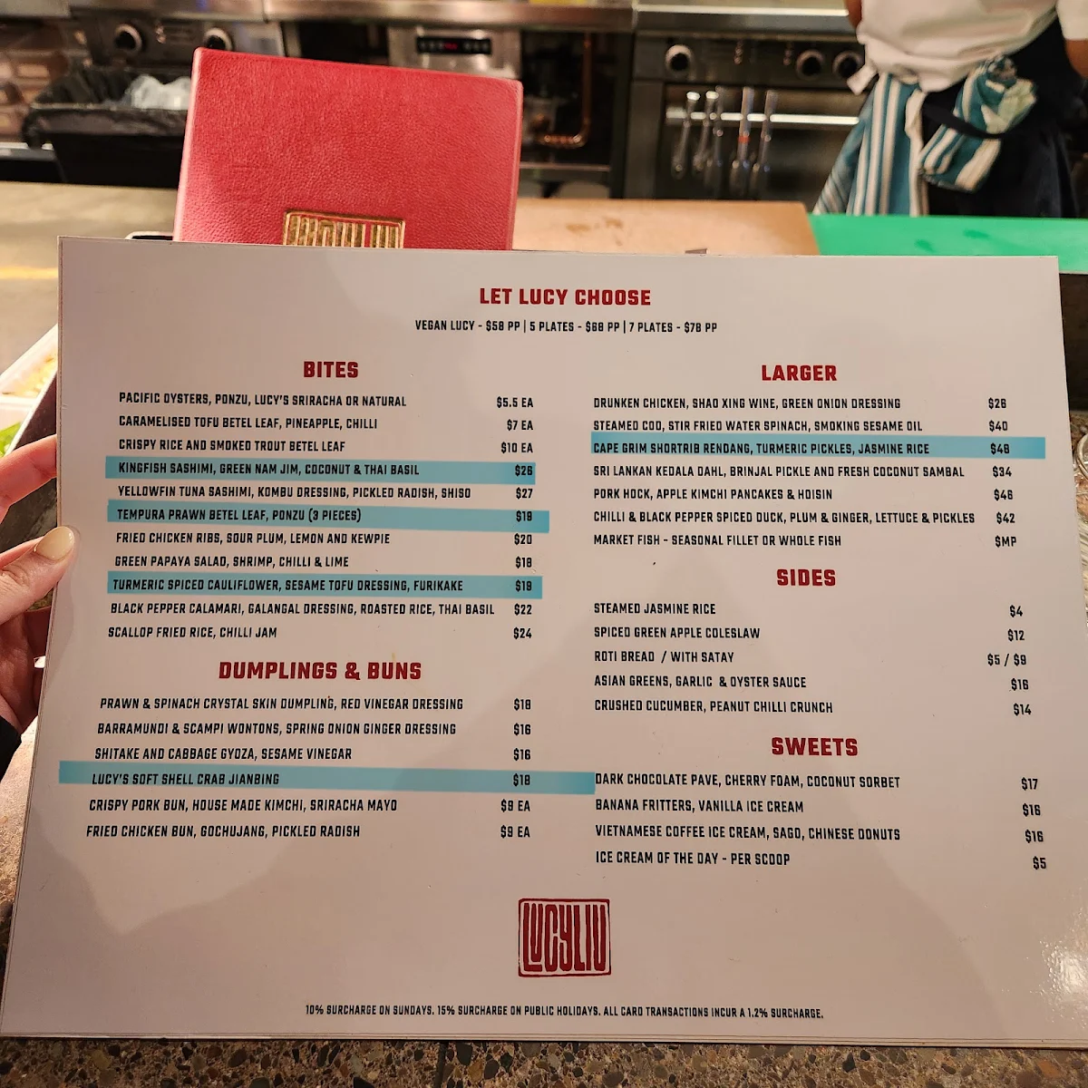 Menu, Lucy Liu Kitchen and Bar