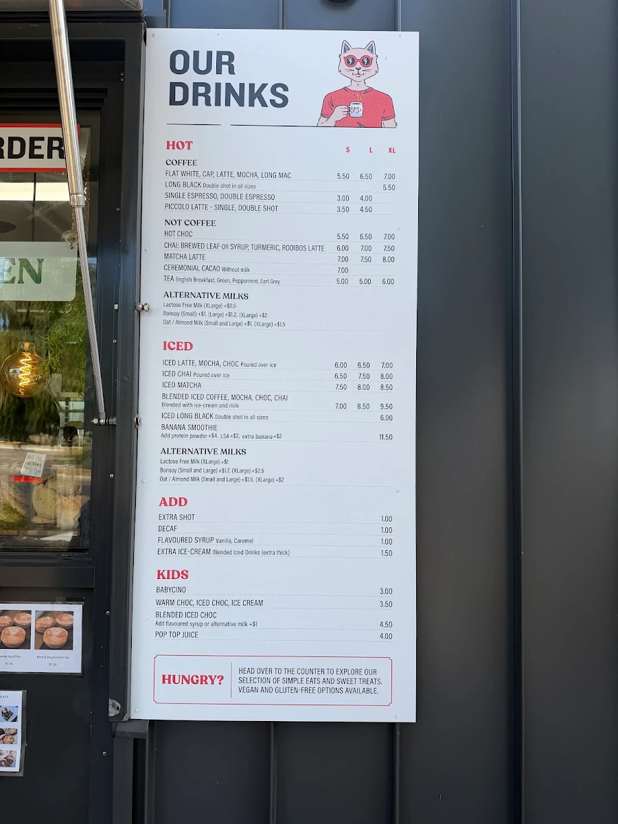 Menu, Coffee Cat