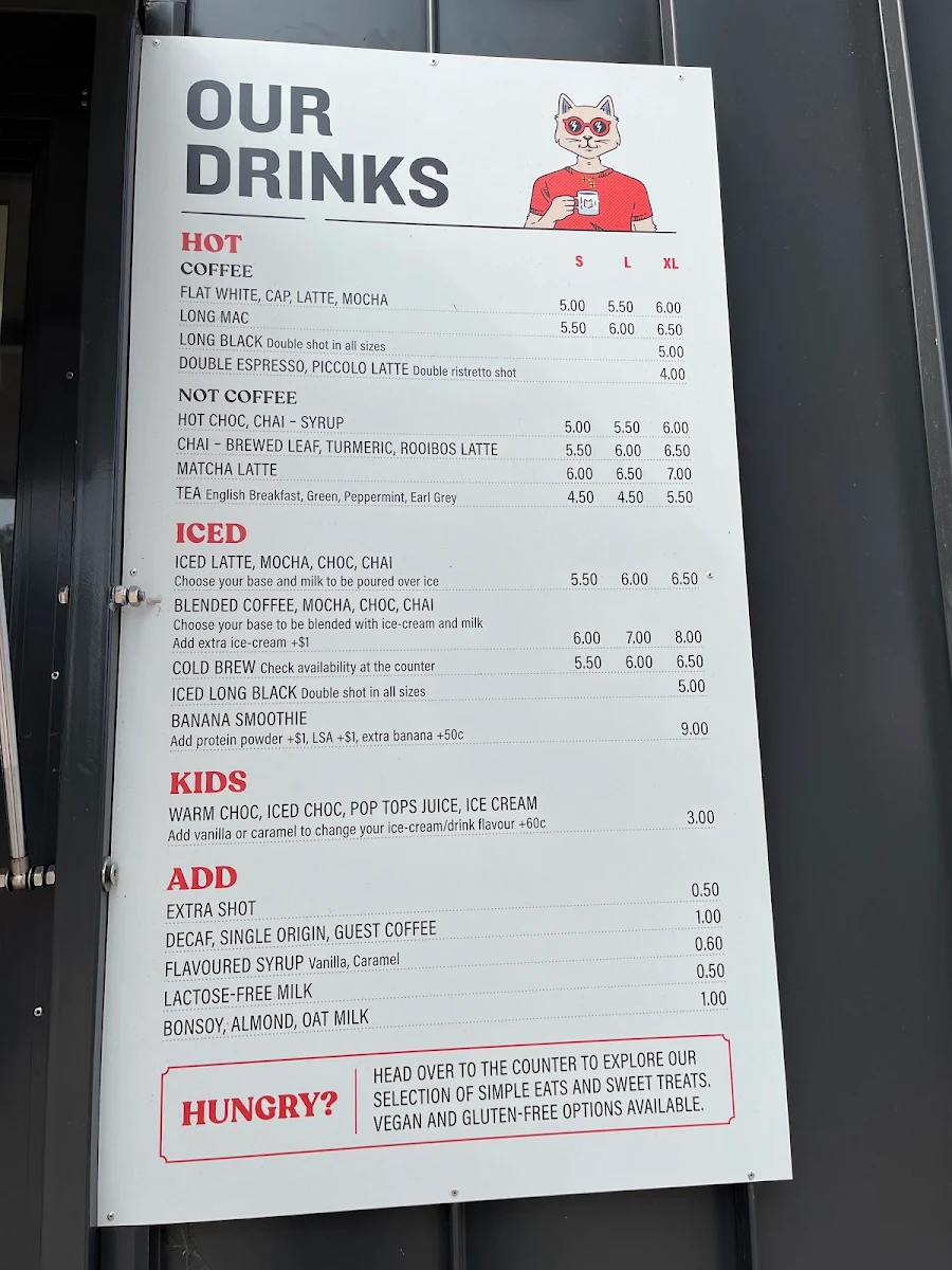 Menu, Coffee Cat
