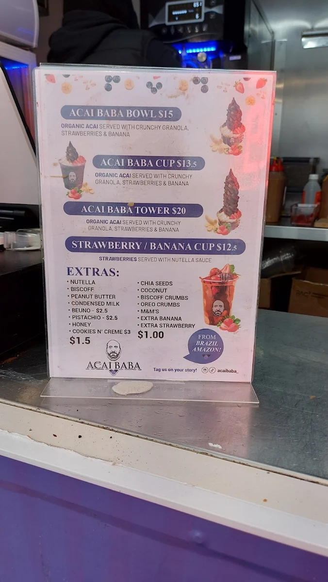 Menu, Monster Kebab Endeavour Hills
