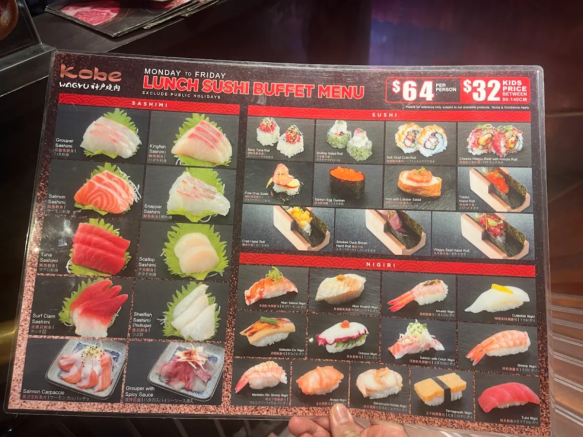 Menu, Kobe Wagyu Yakiniku