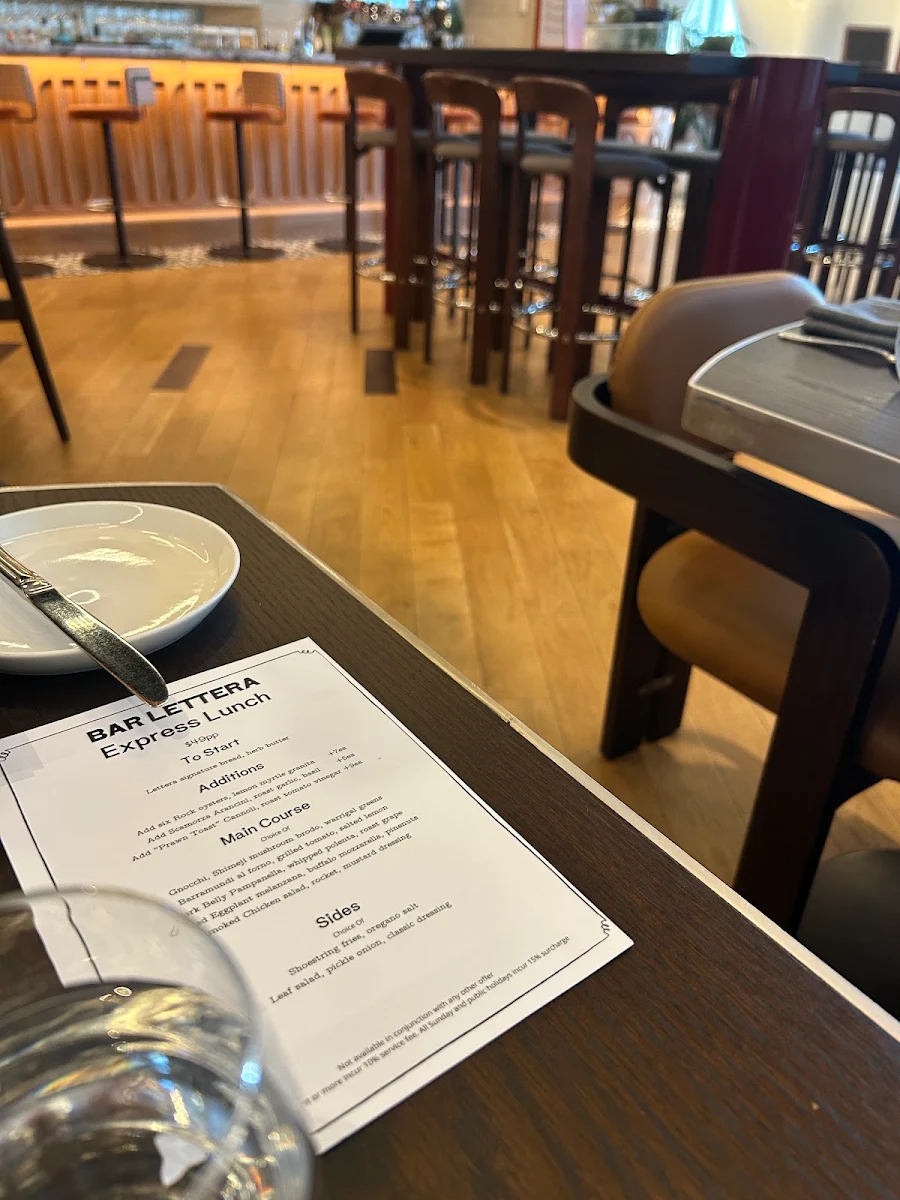 Menu, Bar Lettera