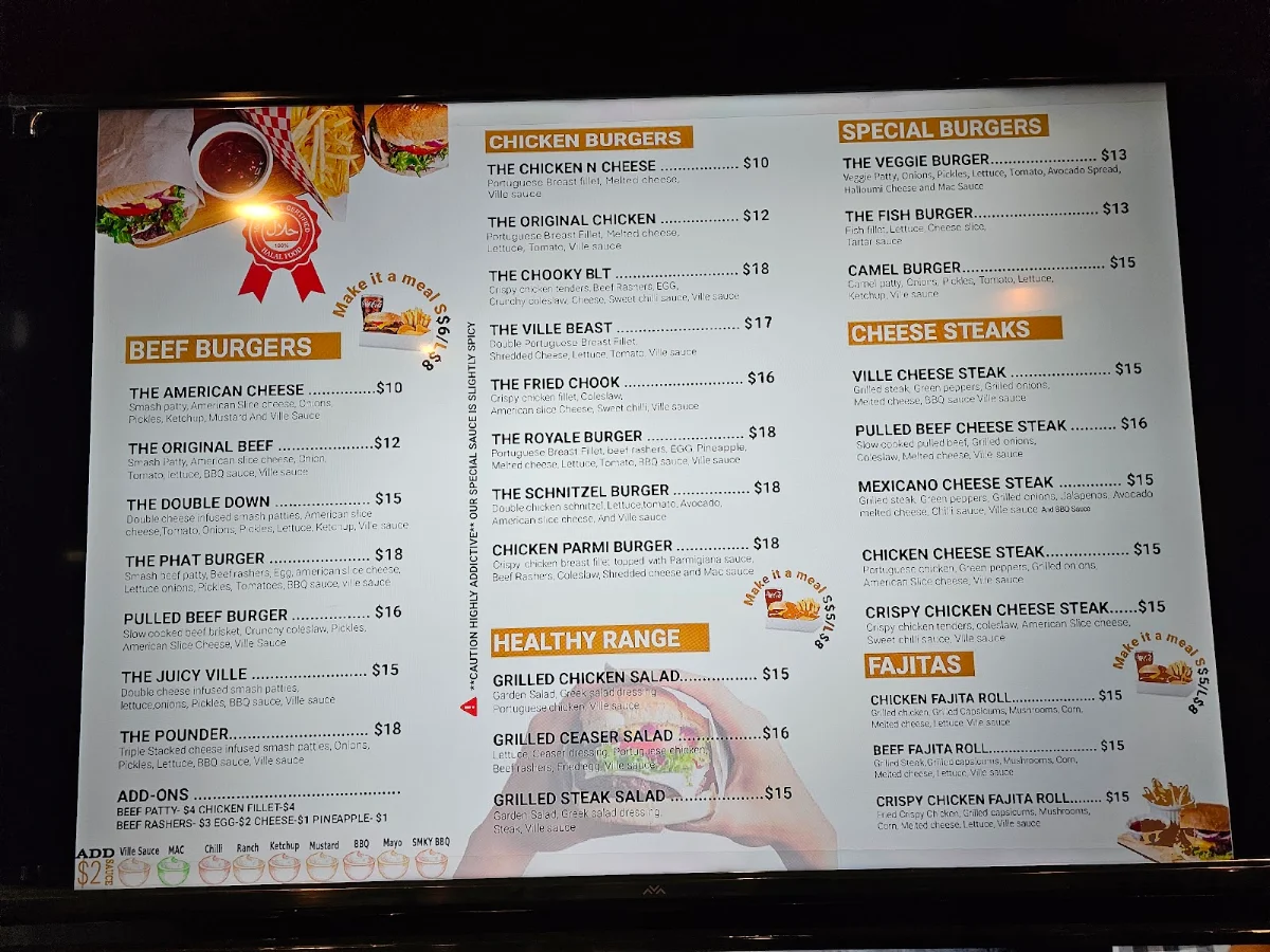 Menu, Cheeseville