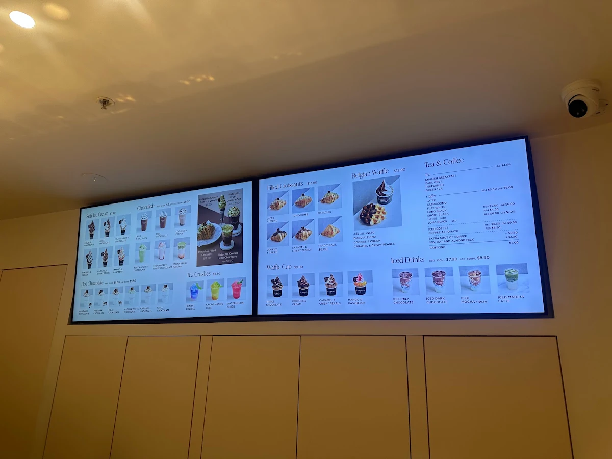 Menu, Godiva Swanston Street
