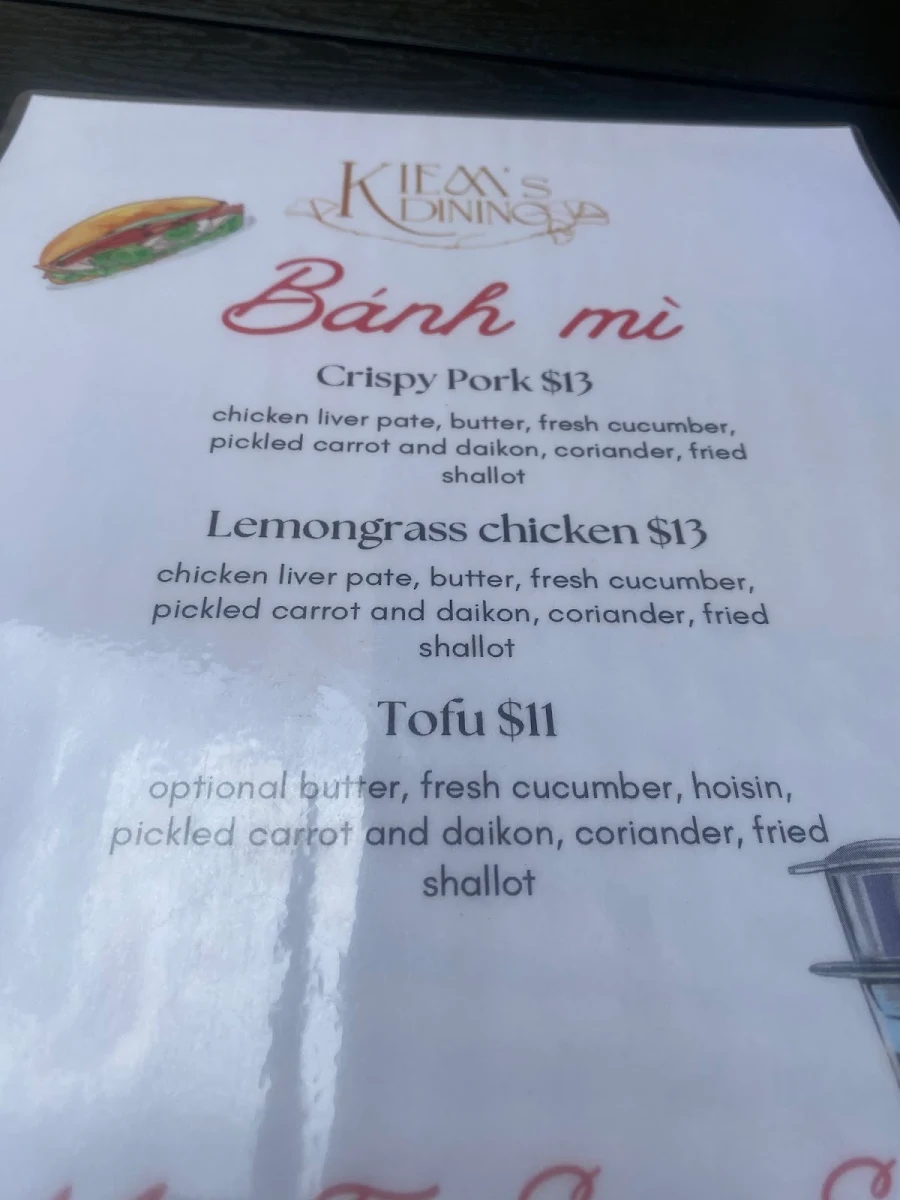 Menu, KIEM’s dining