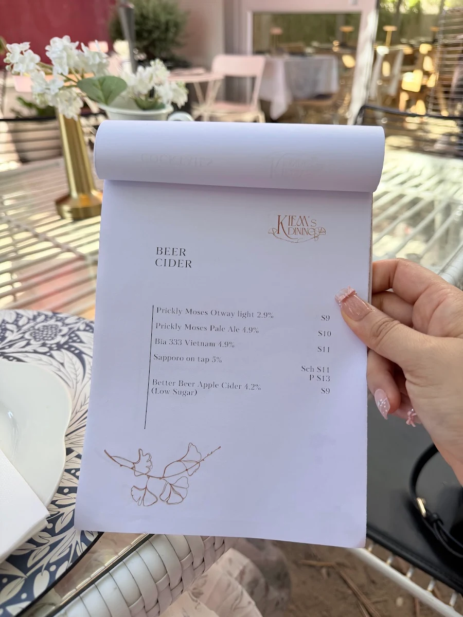 Menu, KIEM’s dining