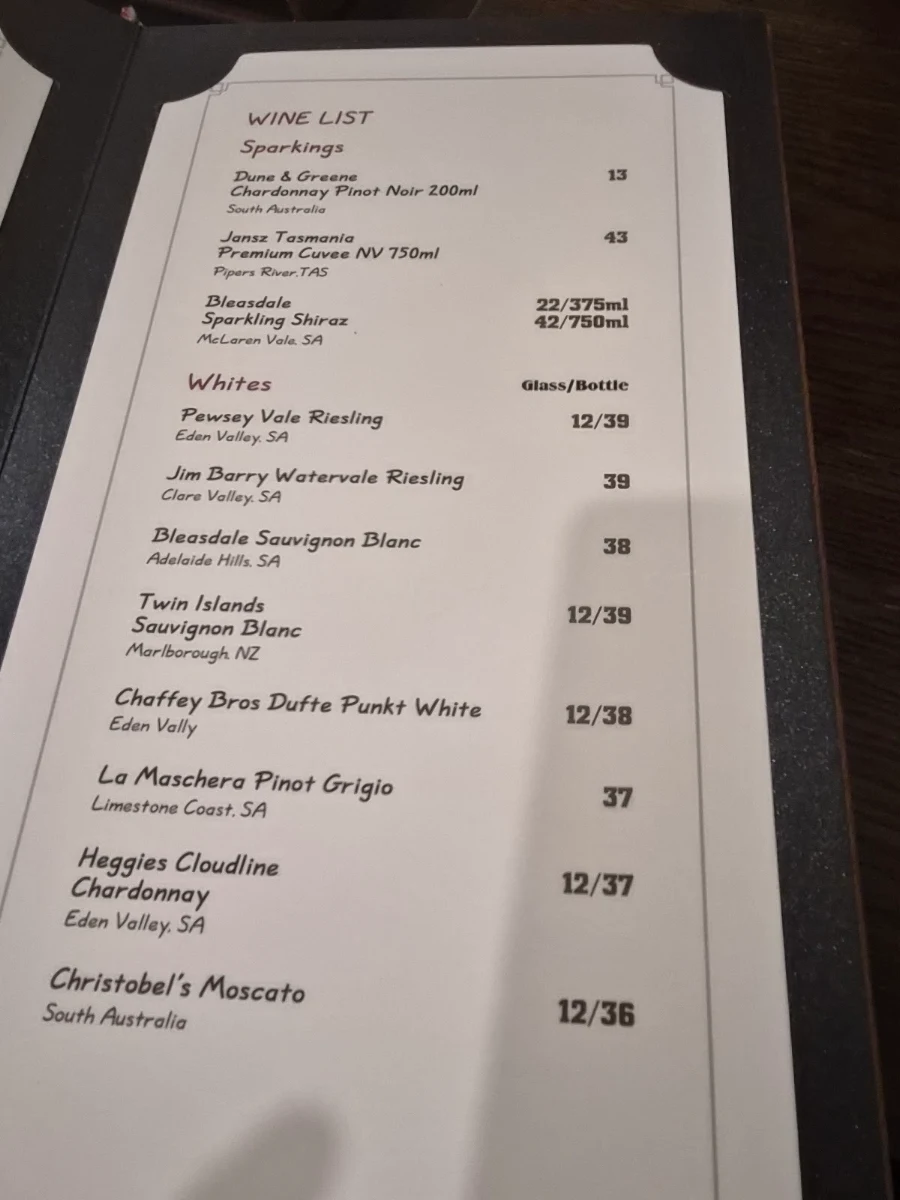 Menu, Buddha's Kitchen