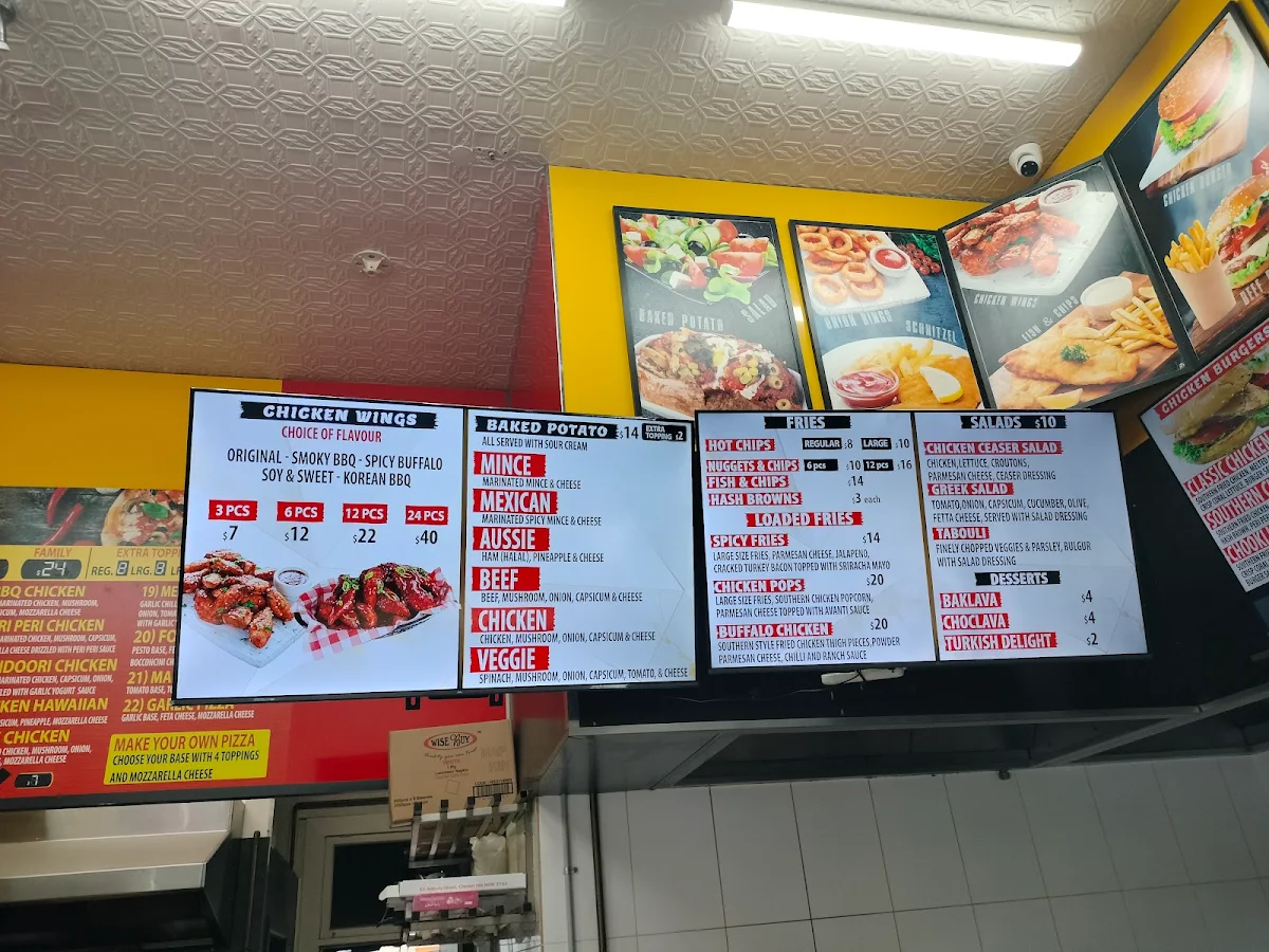 Menu, Avanti Pizza & Kebab