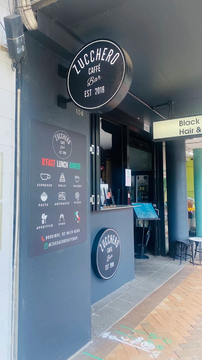 Menu, ZUCCHERO CAFFE BAR