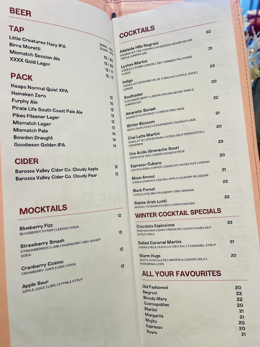 Menu, Market & Meander - Modern Italian Cuisine