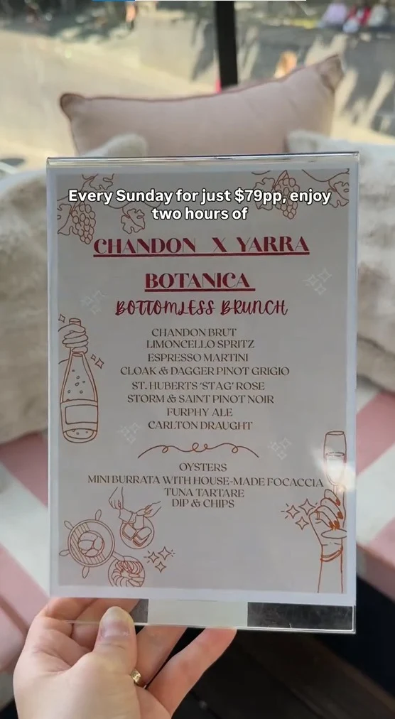 Menu, Yarra Botanica