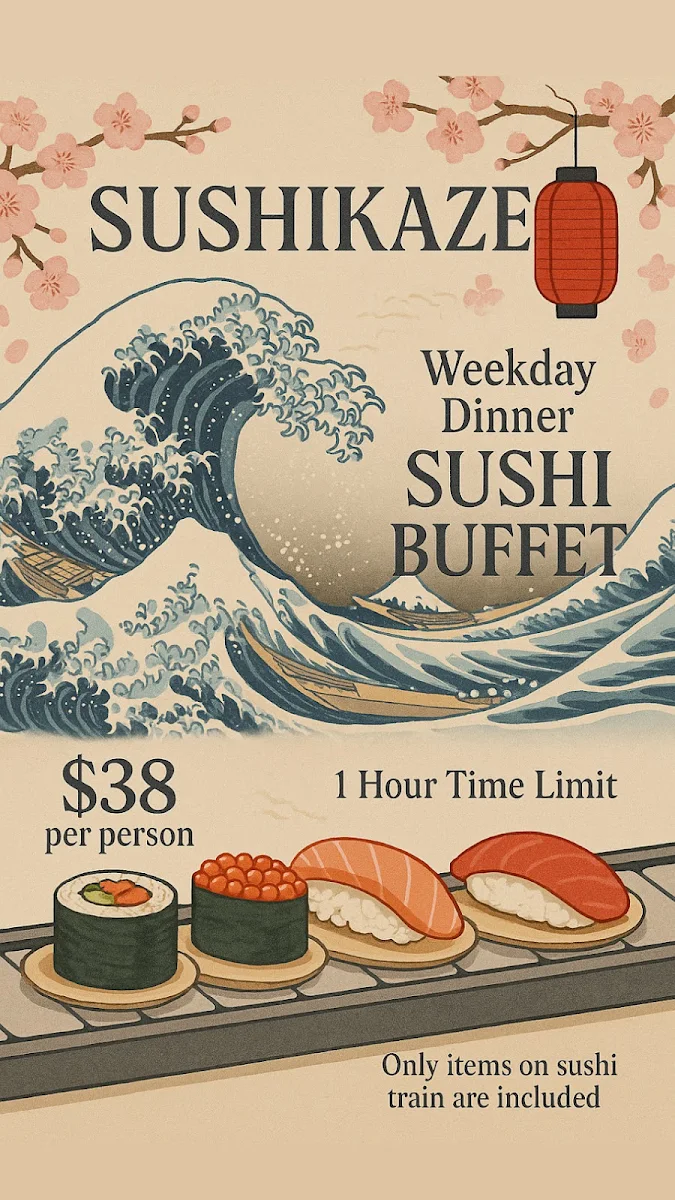Menu, Sushi Kaze sushi train