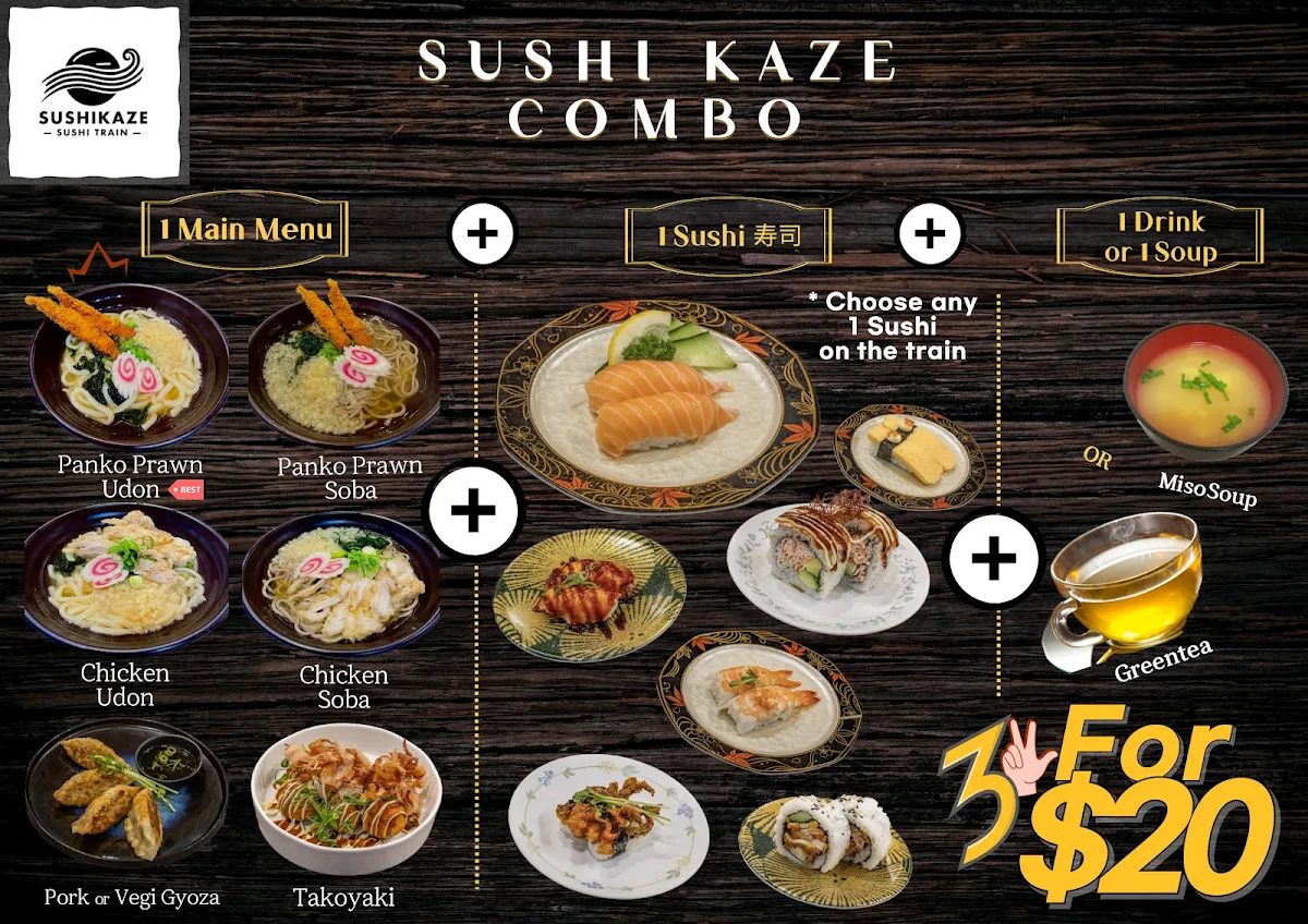 Menu, Sushi Kaze sushi train