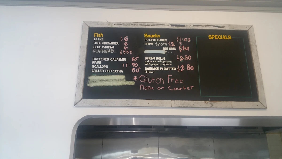 Menu, New Cod on the Block Fish and Chippery