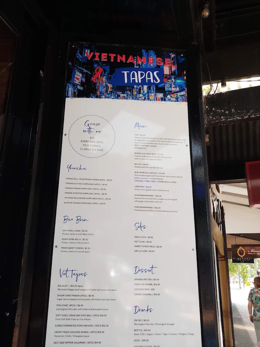 Menu, Le Hoang Mount Eliza