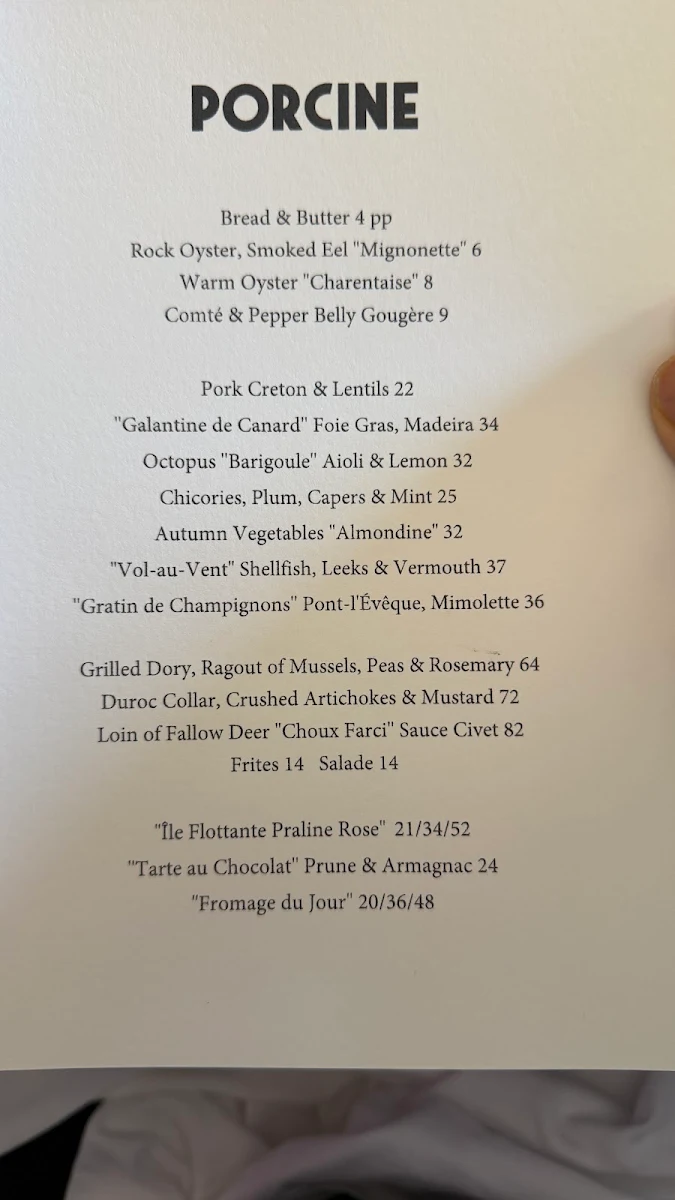 Menu, Porcine