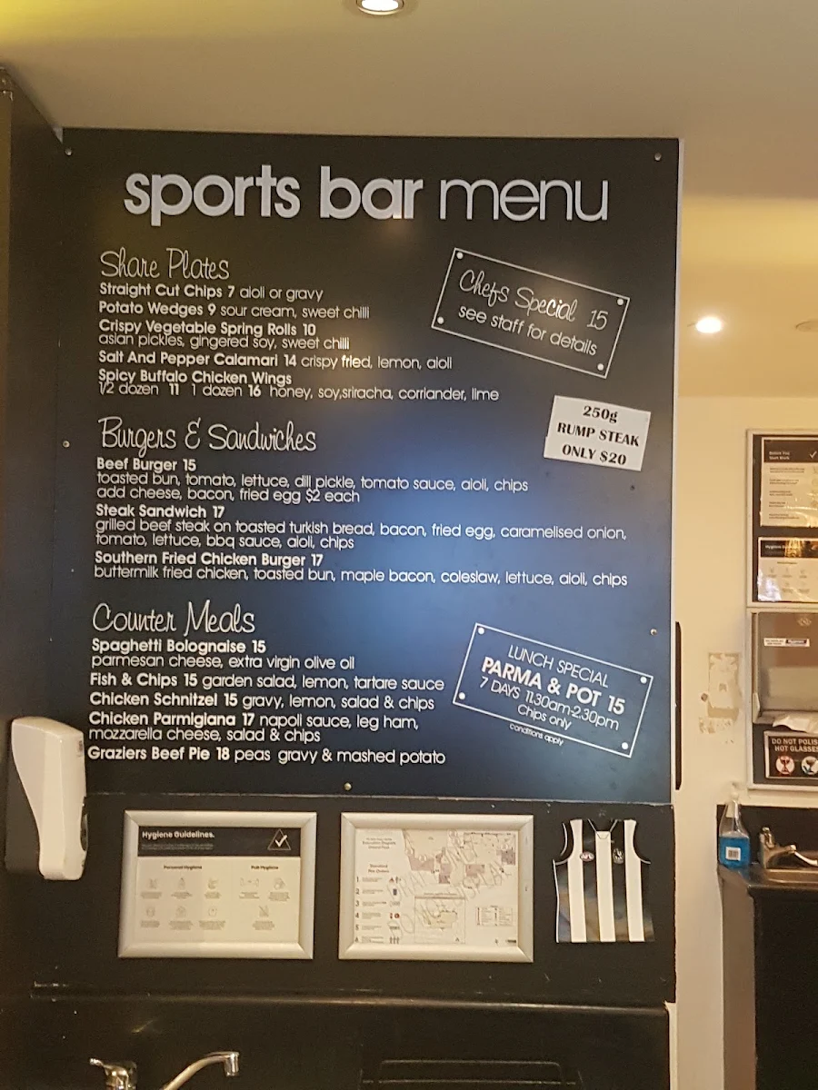 Menu, Olinda Creek Hotel