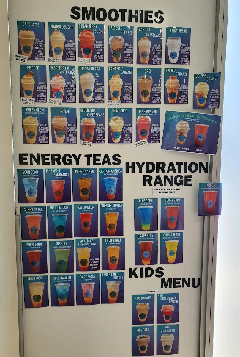 Menu, Krave Fast Nutrition