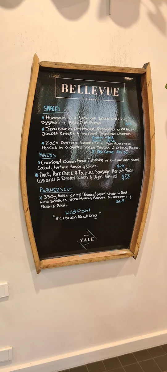 Menu, McLaren Vale Hotel