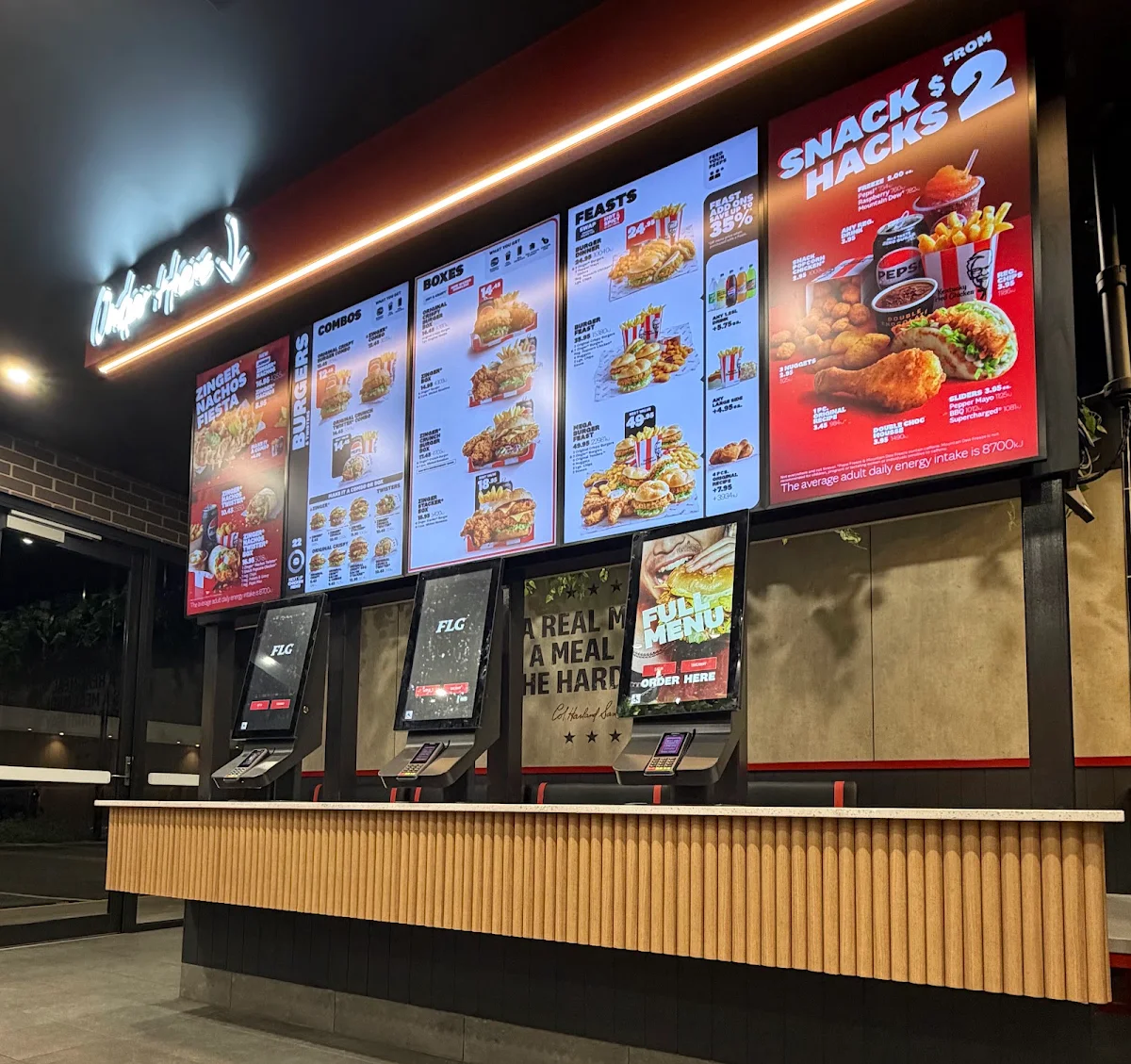 Menu, KFC Perth Airport