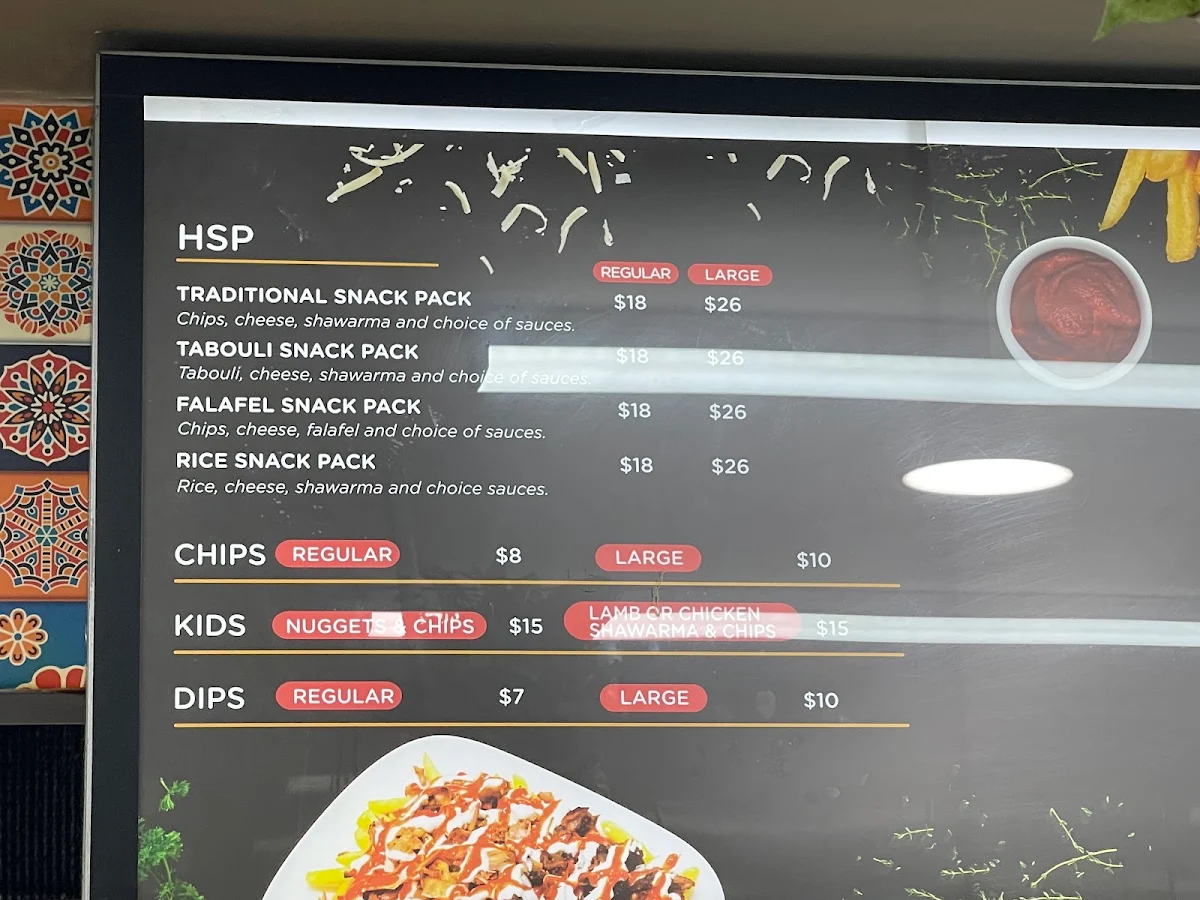 Menu, Shish Shawarma & Grill