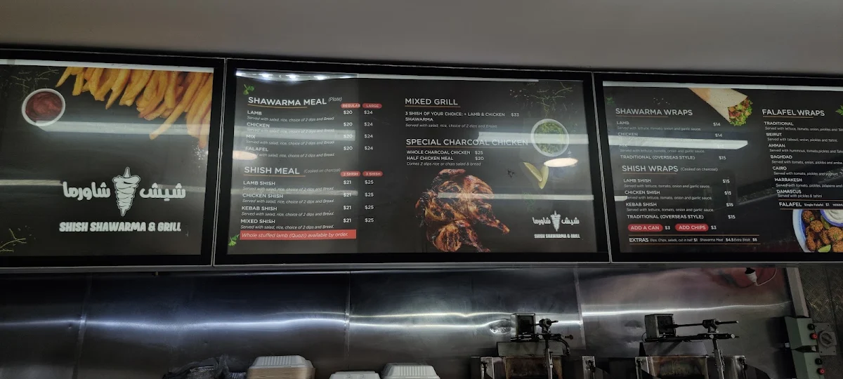 Menu, Shish Shawarma & Grill